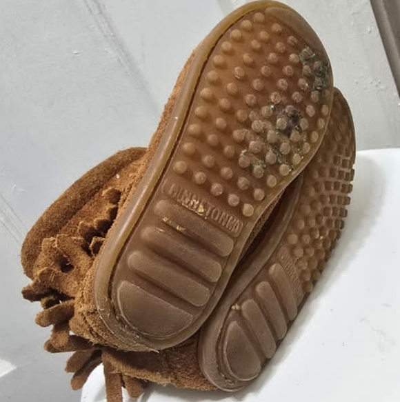 Minnetonka TODDLERS Double Fringe Brown Leather Boot Size 7🌴✌️ - Picture 7 of 7